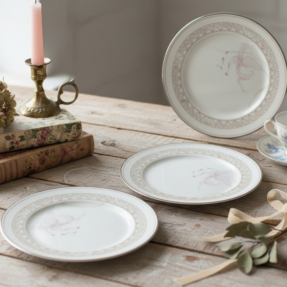 Lenox Pink Lily Salad Plates Set of 3